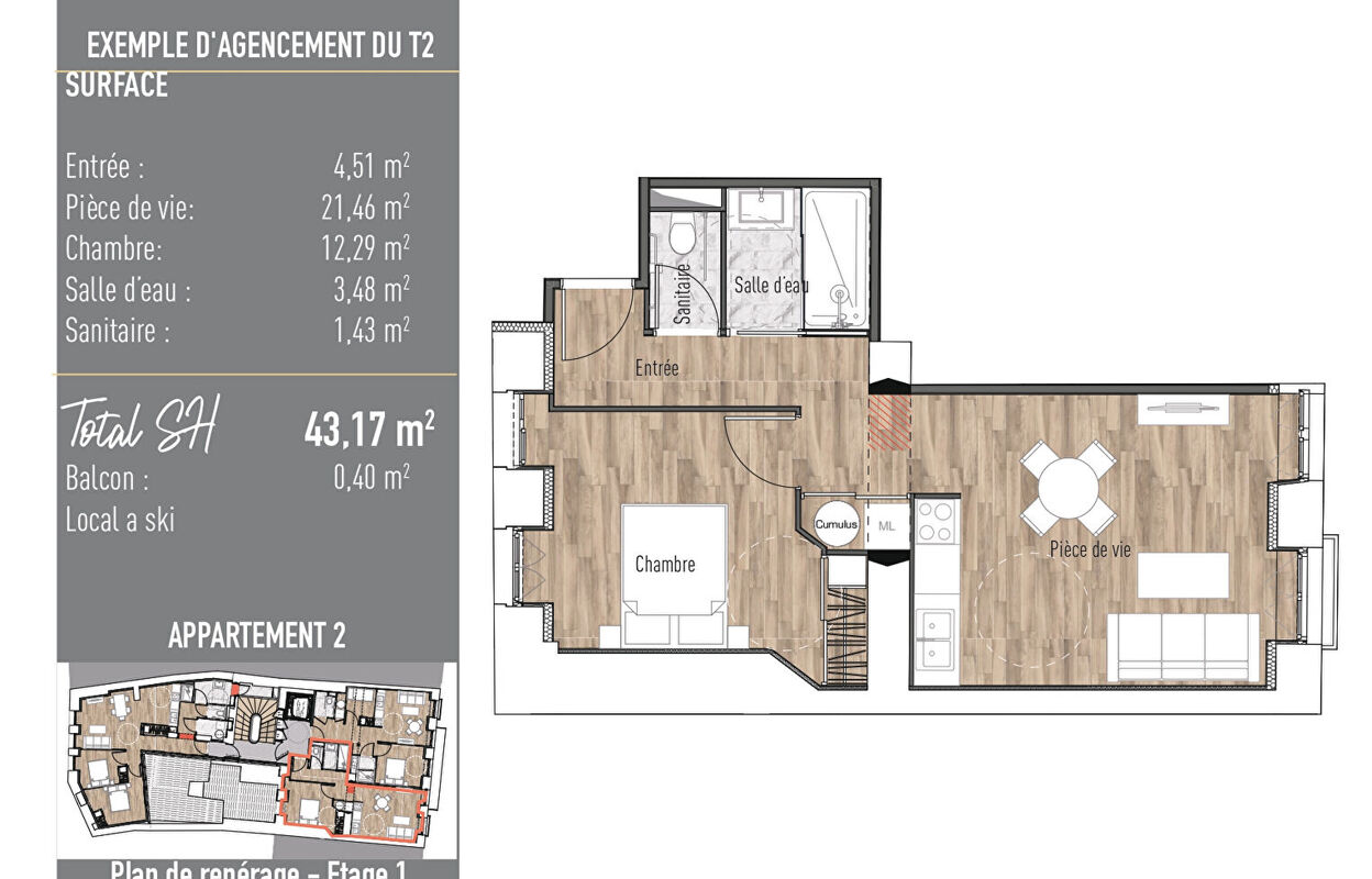 appartement 2 pièces 43 m2 à vendre à Cauterets (65110)