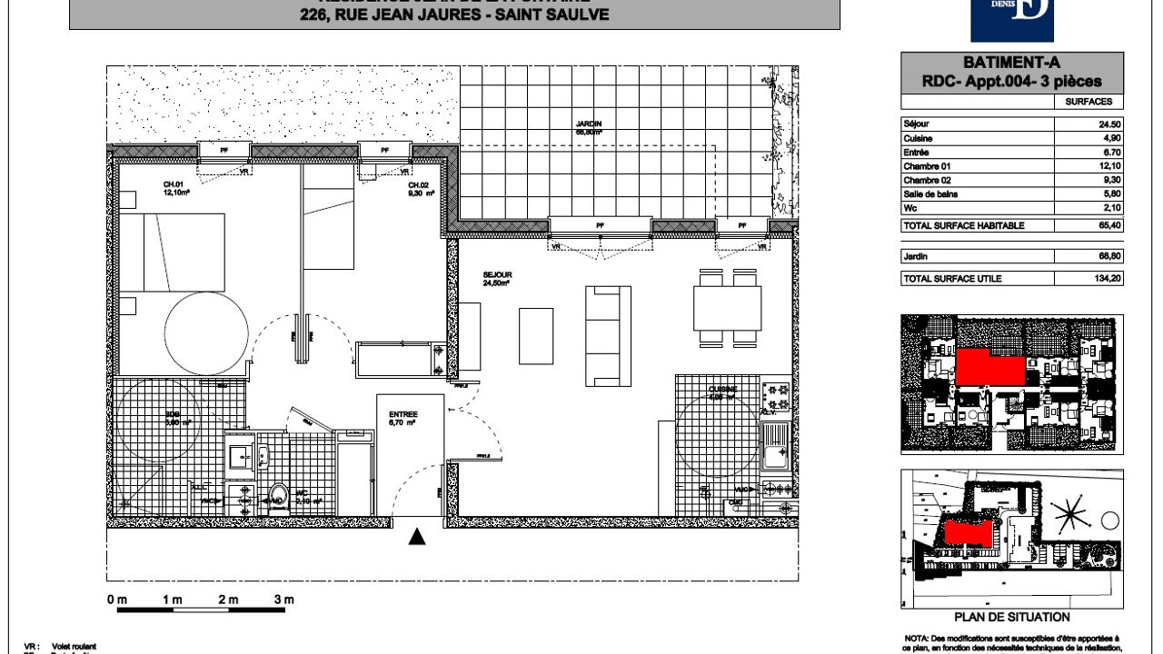 appartement 3 pièces 65 m2 à louer à Saint-Saulve (59880)