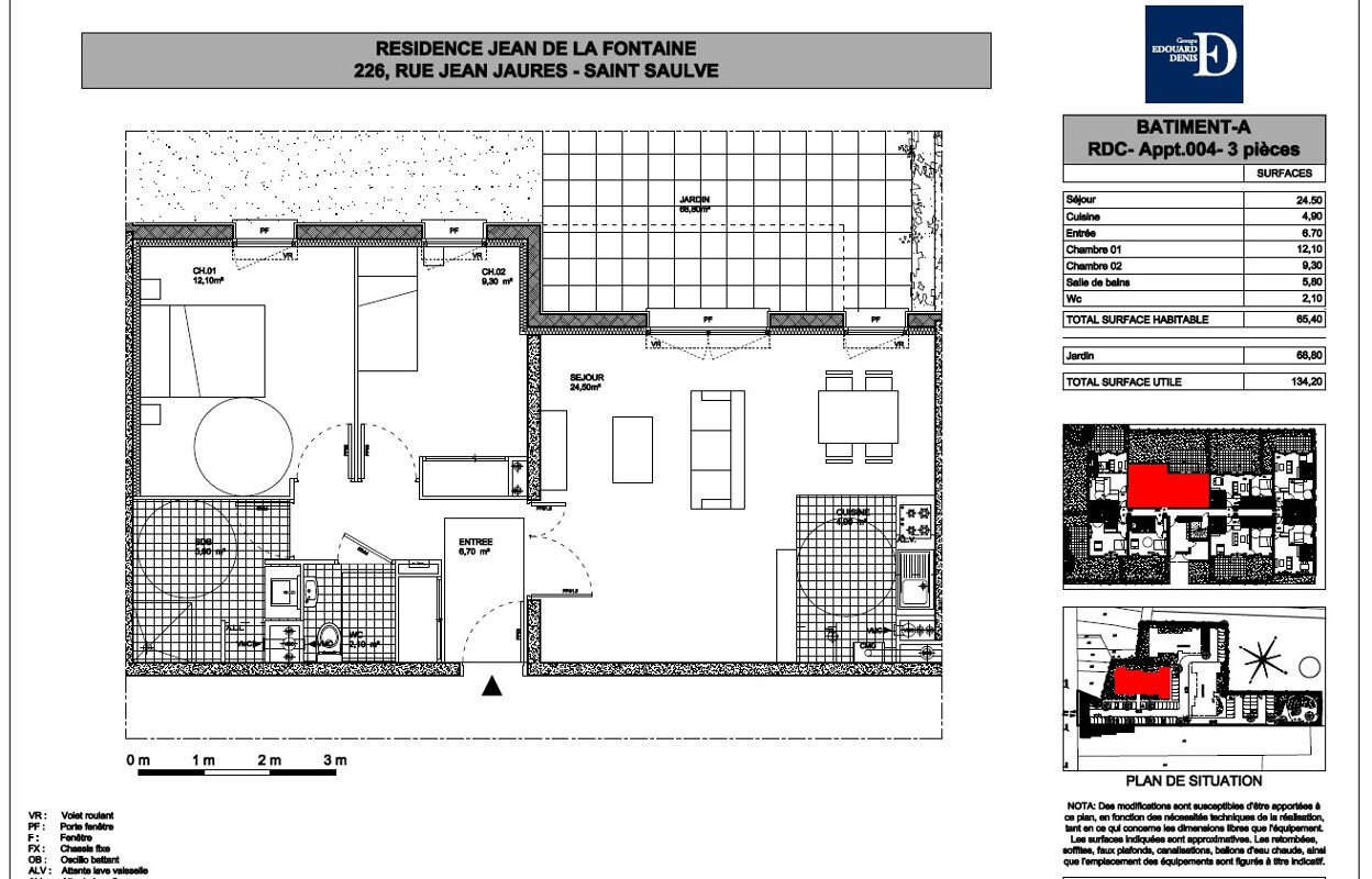 appartement 3 pièces 65 m2 à louer à Saint-Saulve (59880)