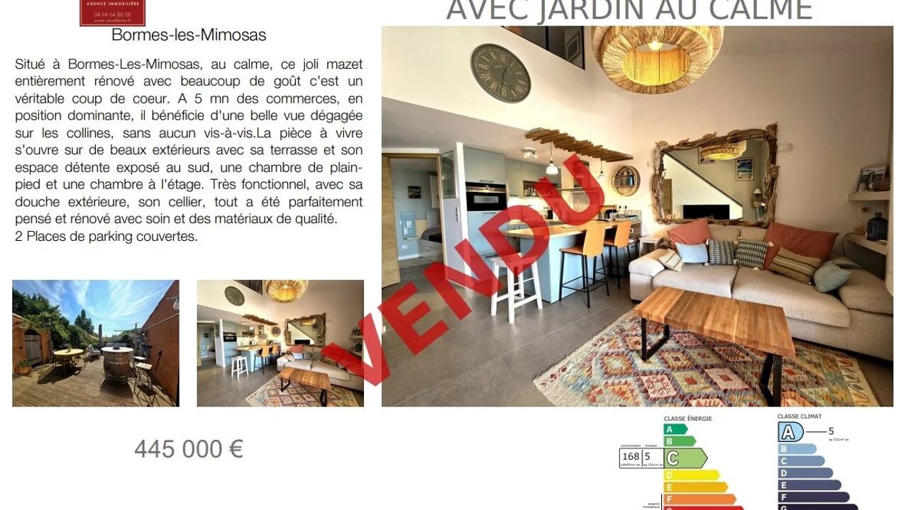 maison 3 pièces 54 m2 à vendre à Bormes-les-Mimosas (83230)