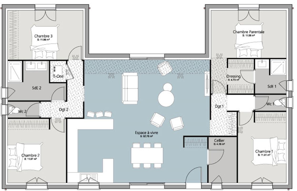 maison 130 m2 à construire à Mios (33380)