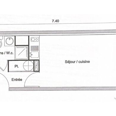 Appartement 1 pièce 15 m²