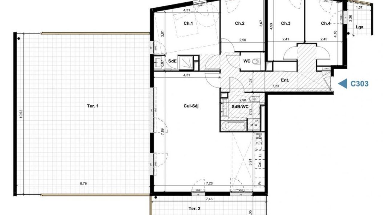 appartement 5 pièces 115 m2 à vendre à Aix-en-Provence (13090)