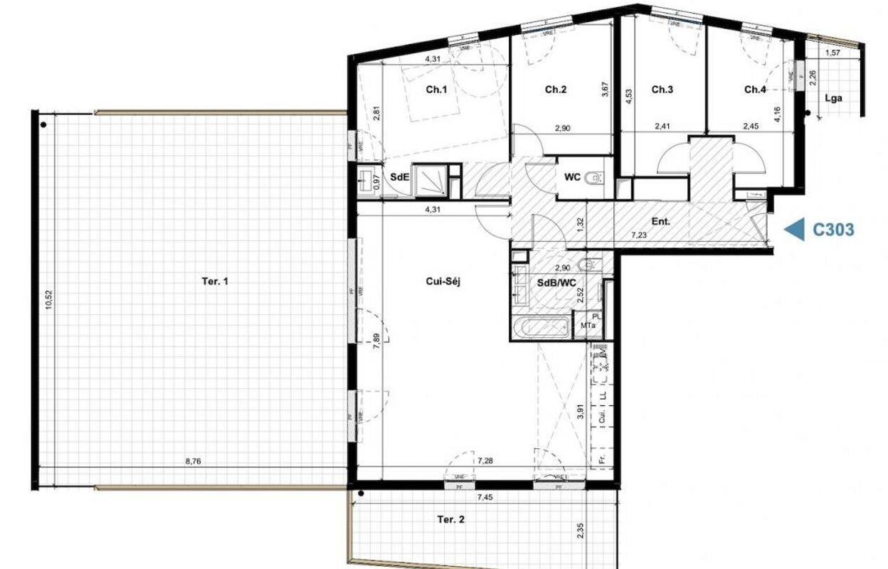 appartement 5 pièces 115 m2 à vendre à Aix-en-Provence (13090)