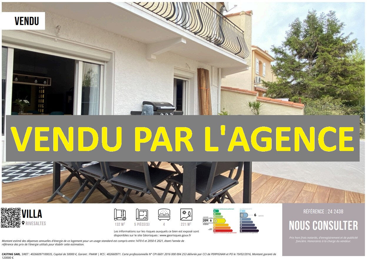 Villa / Maison  T5 à vendre Rivesaltes 66600