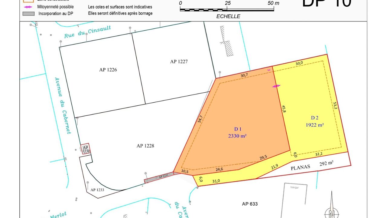 terrain  pièces 2330 m2 à vendre à Vendres (34350)