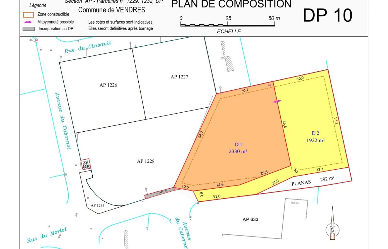 terrain  pièces 2330 m2 à vendre à Vendres (34350)