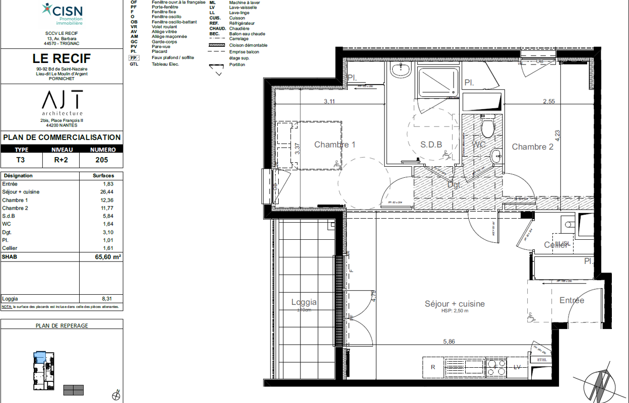 appartement 3 pièces 65 m2 à vendre à Pornichet (44380)