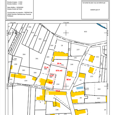 Terrain 876 m²