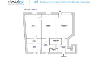 Commerce 3 Pièces 122 m² à louer à Belleville-en-Beaujolais (69220)