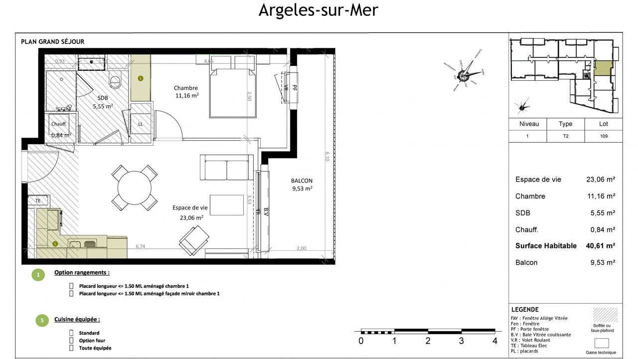 appartement 2 pièces 40 m2 à vendre à Argelès-sur-Mer (66700)