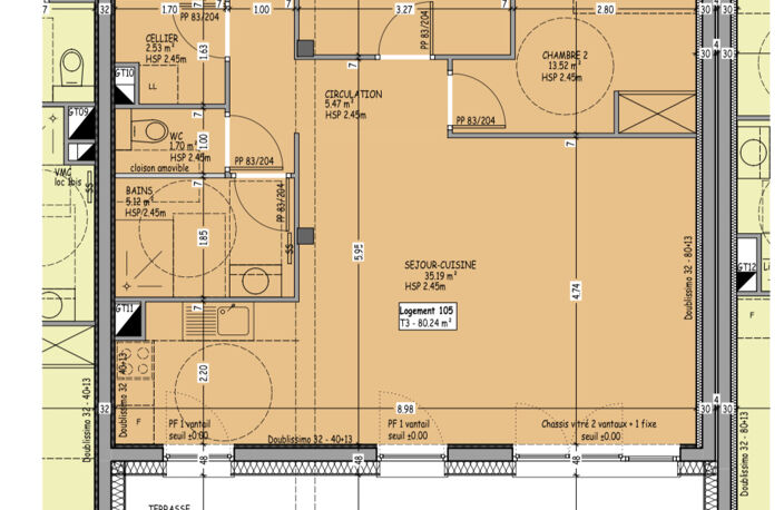 APPARTEMENT NEUF, PREMIER ÉTAGE, AVANNE, 79,90 M2, 3 PIECES, — photo 3