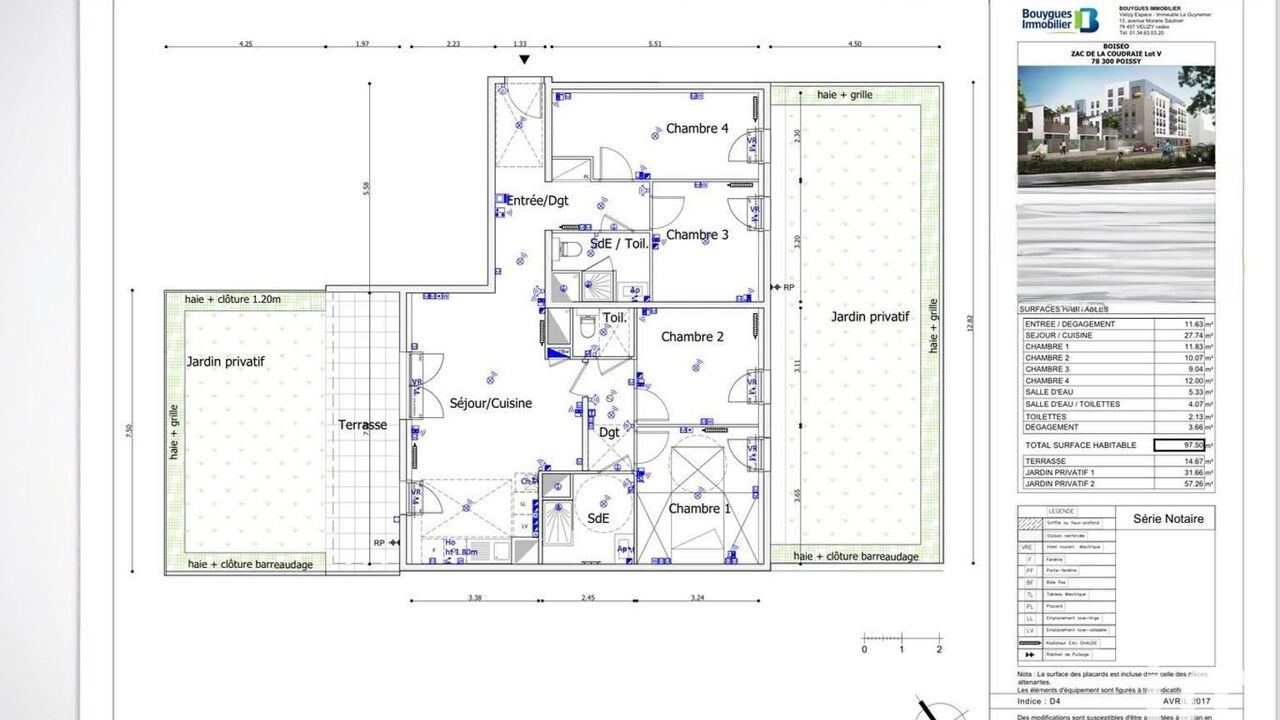 appartement 5 pièces 98 m2 à louer à Poissy (78300)