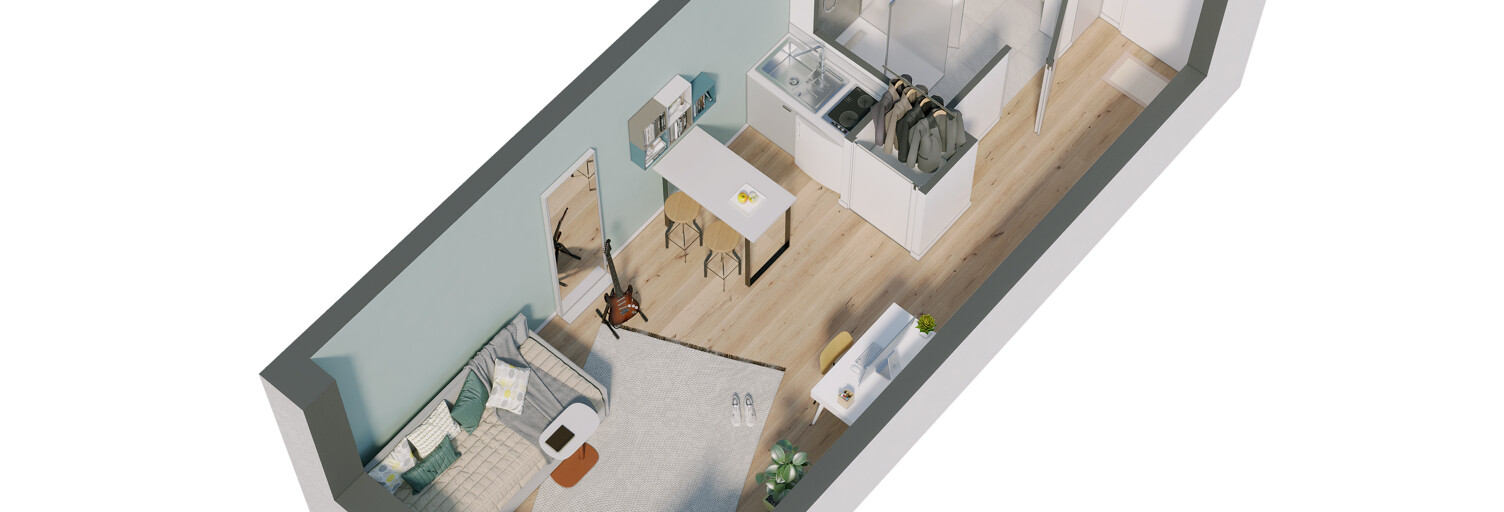 Appartement neuf T1 Pièce 17 à 28 m² à vendre à Dijon (21000)