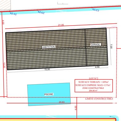 Terrain 689 m²