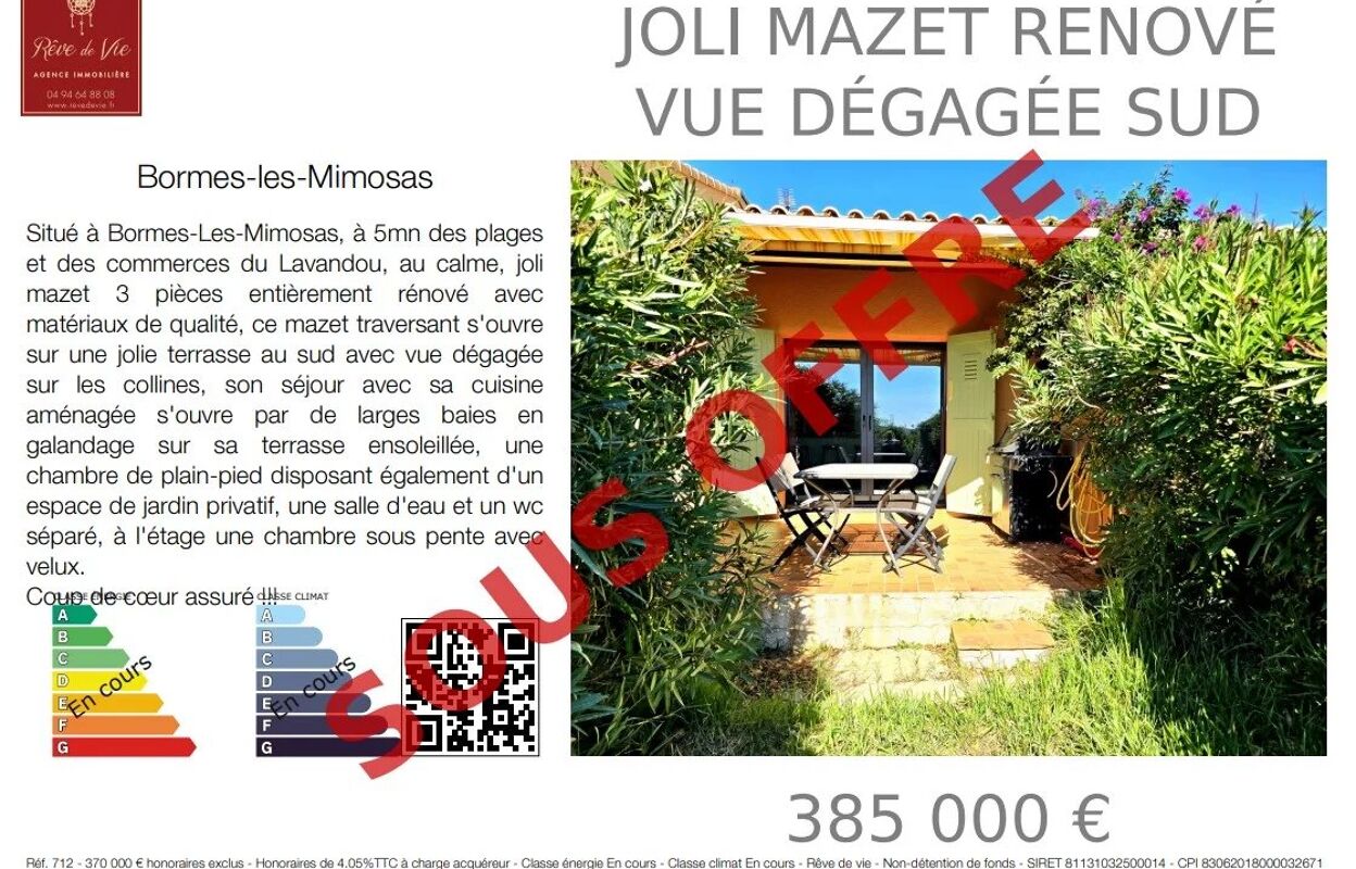 maison 3 pièces 50 m2 à vendre à Bormes-les-Mimosas (83230)