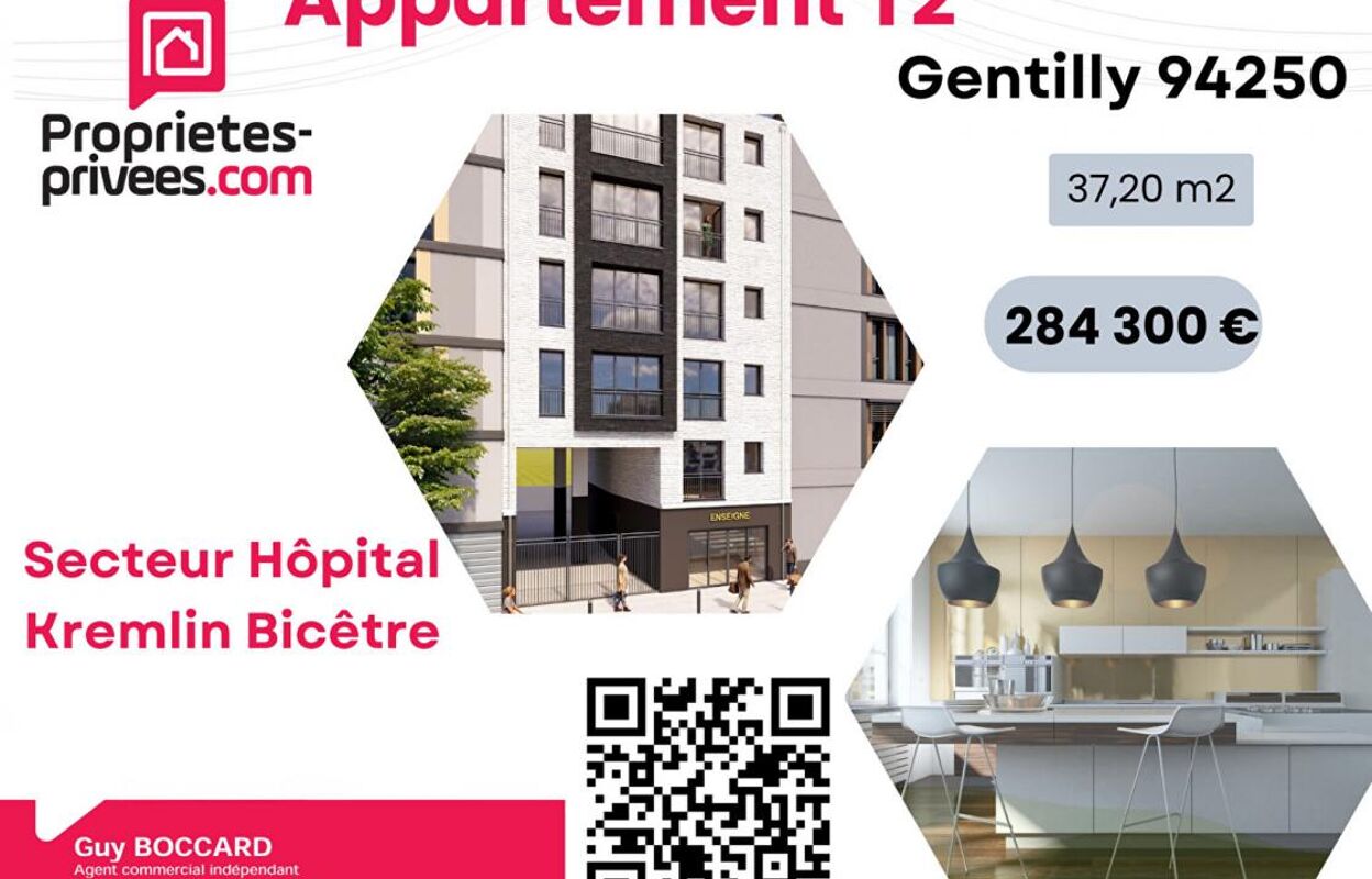 appartement 2 pièces 37 m2 à vendre à Gentilly (94250)