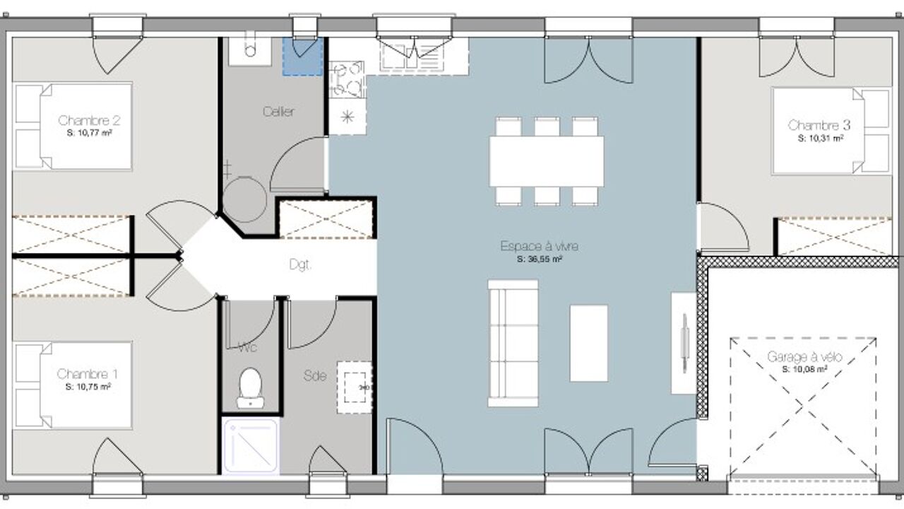 maison 82 m2 à construire à Mios (33380)