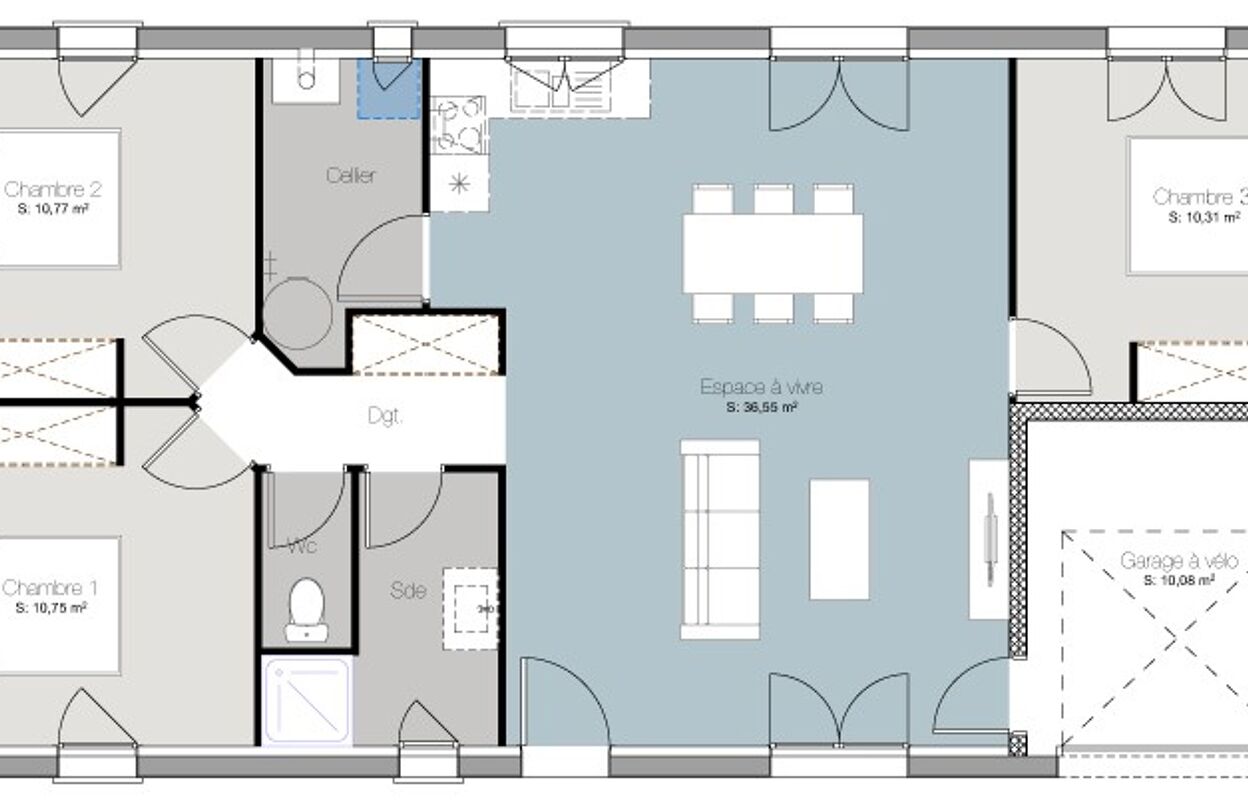 maison 82 m2 à construire à Mios (33380)