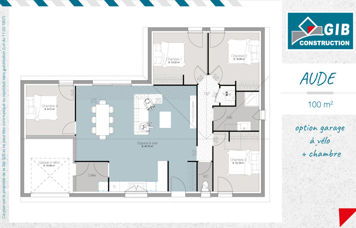 maison 100 m2 à construire à Mios (33380)