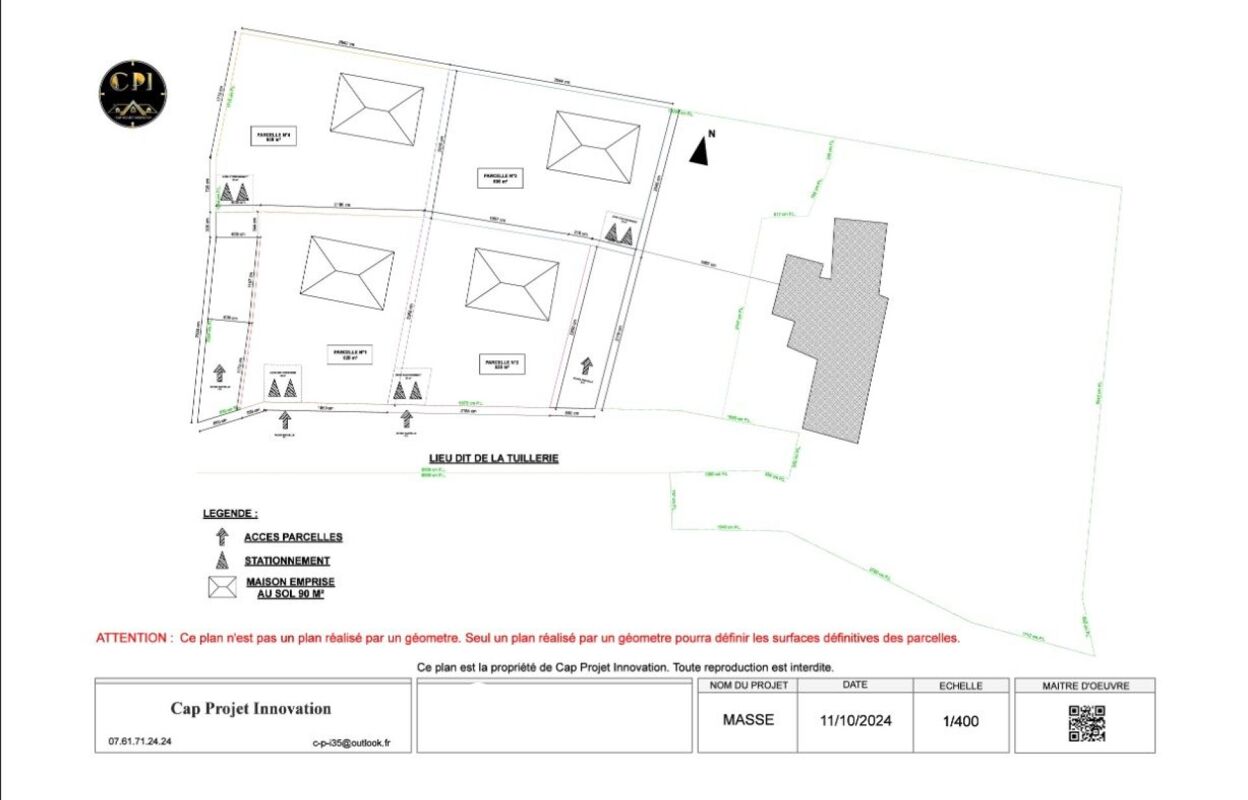 terrain  pièces 530 m2 à vendre à Parcé (35210)