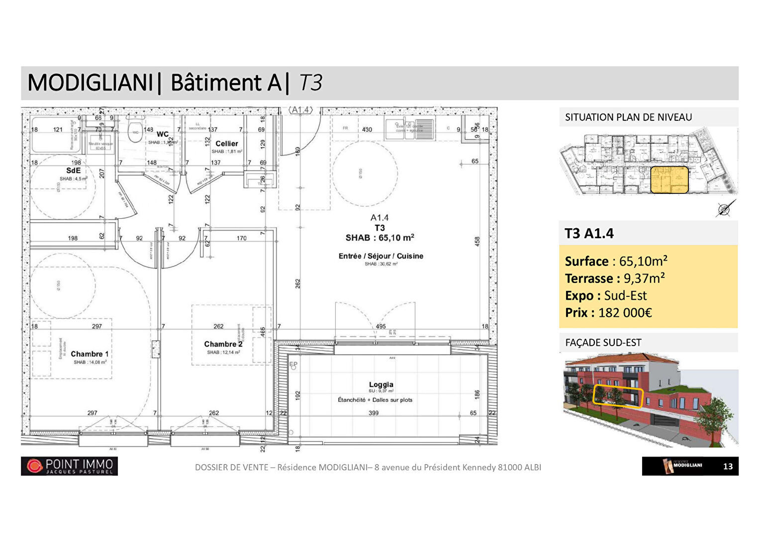 Appartement 3 pièces  à vendre Albi 81000