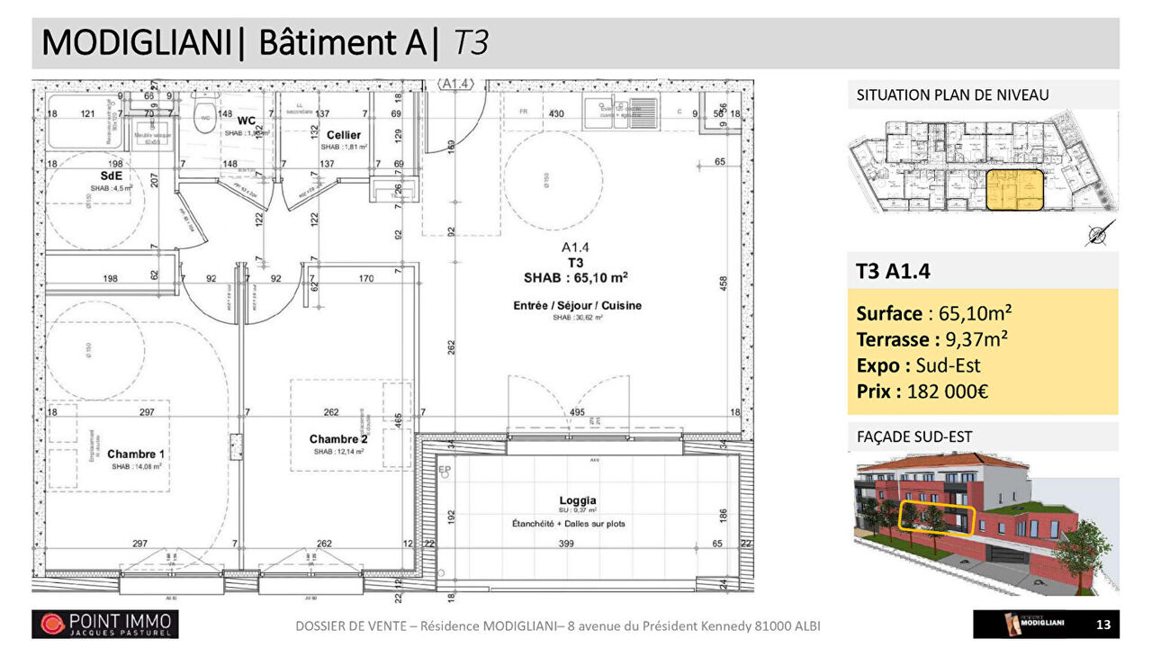 appartement 3 pièces 65 m2 à vendre à Albi (81000)