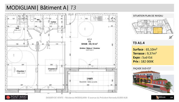 Appartement 3 pièces  à vendre Albi 81000