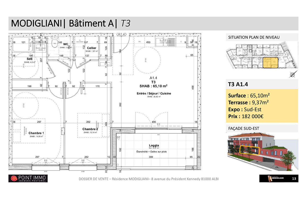 appartement 3 pièces 65 m2 à vendre à Albi (81000)