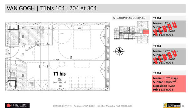 Appartement 1 pièces  à vendre Albi 81000