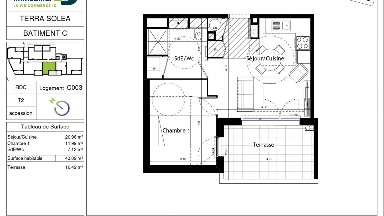 appartement 2 pièces 40 m2 à vendre à Marseillan (34340)