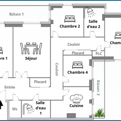 Appartement 5 pièces 100 m²