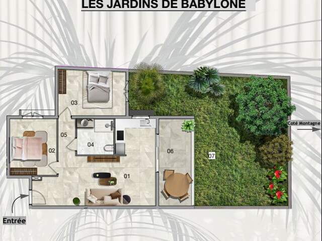 Appartement Etang salé T3 AVEC JARDIN — photo du bien