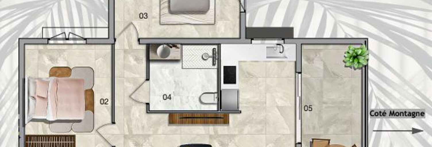 Appartement 3 Pièces 68 m² à vendre à L'Étang-Salé (97427)