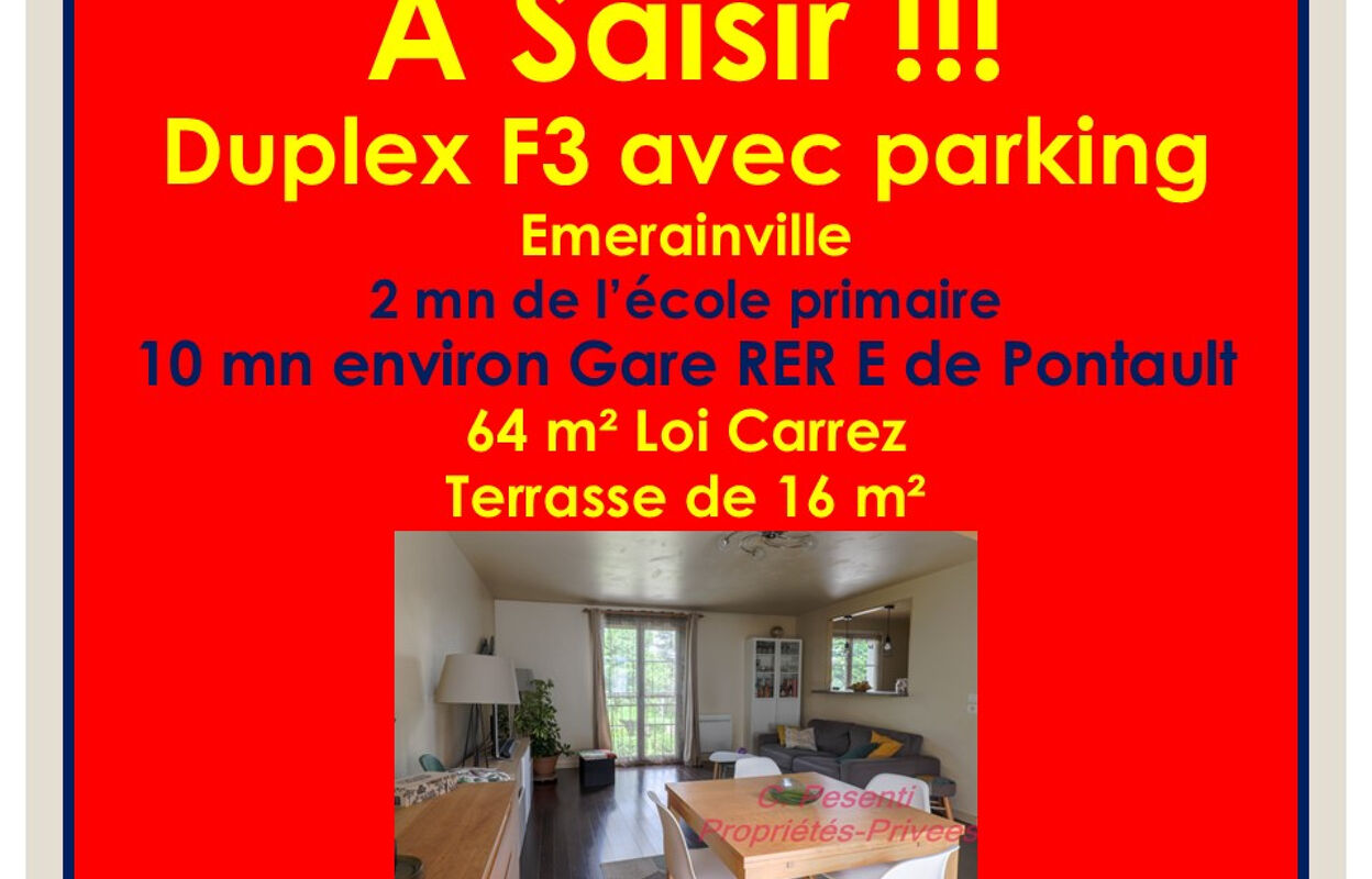 appartement 3 pièces 64 m2 à vendre à Émerainville (77184)