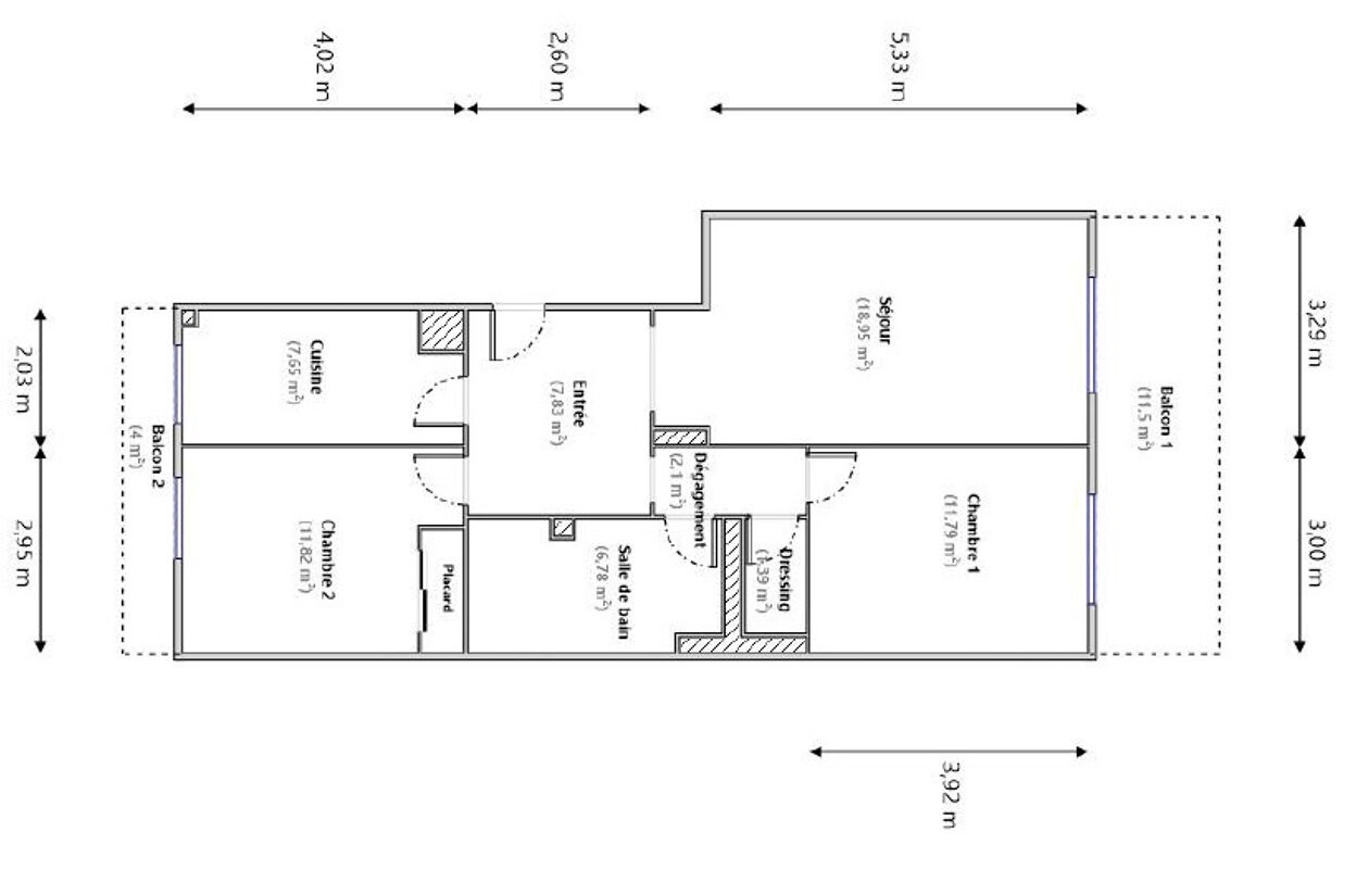 appartement 3 pièces 68 m2 à vendre à Nice (06200)