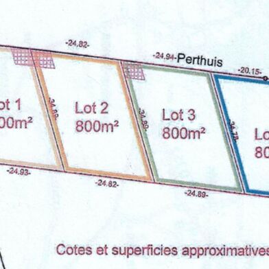 Terrain à construire 800 m²