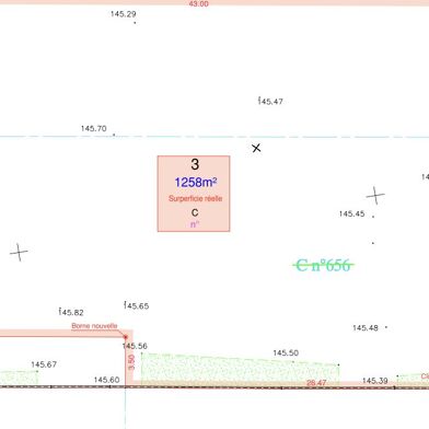 Terrain à construire 1258 m²