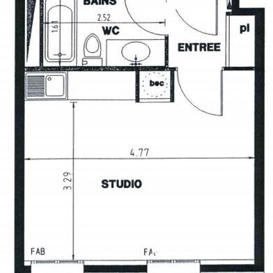 Appartement 1 pièce 26 m²