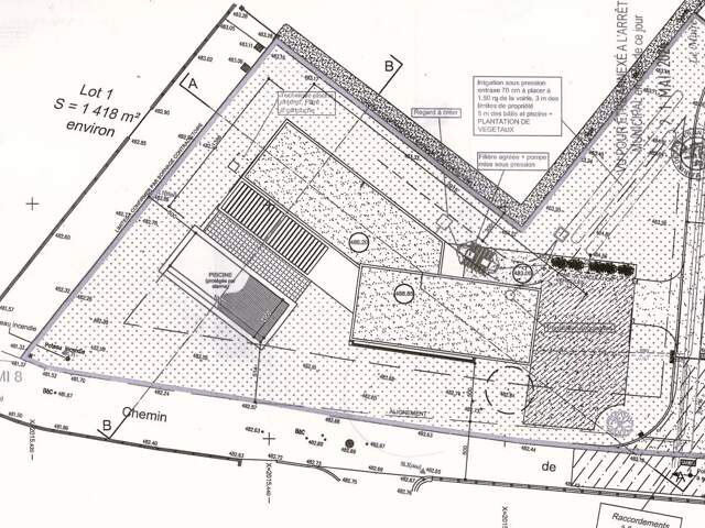 TERRAIN CONSTRUCTIBLE 1418 m² TANNERON — photo du bien