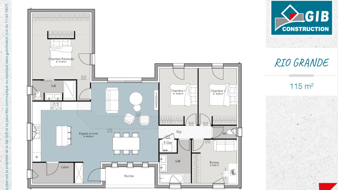 maison 115 m2 à construire à Mios (33380)