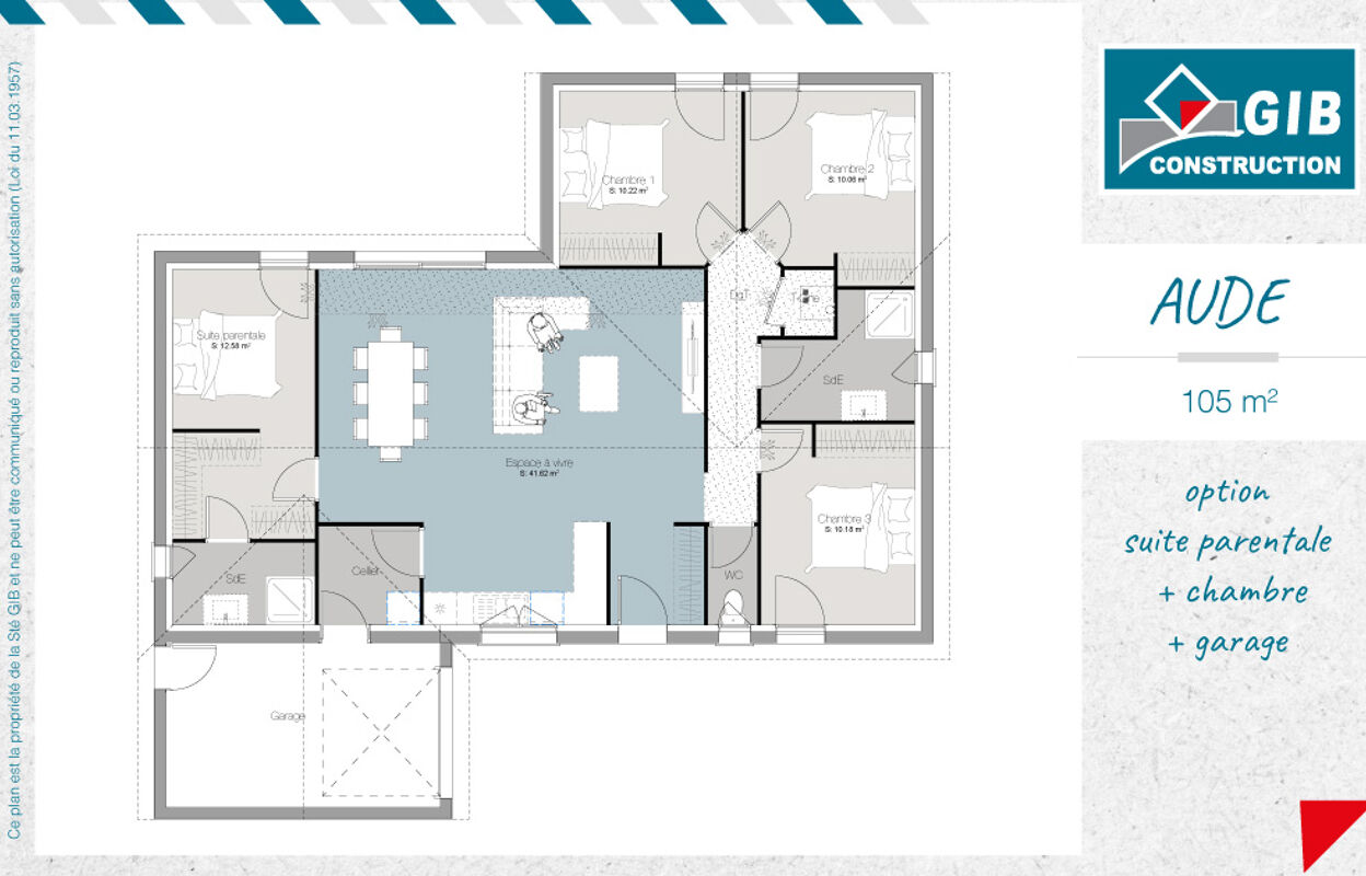 maison 105 m2 à construire à Martillac (33650)