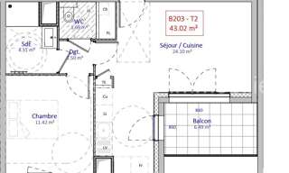 Appartement 2 Pièces 43 m² à vendre à Chessy (69380)