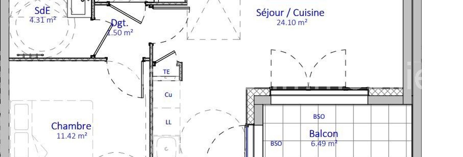 Appartement 2 Pièces 43 m² à vendre à Chessy (69380)