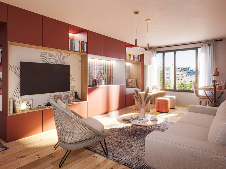 
        Appartement

        (1 à 3 pièces)

        (16 à 61 m²)
       — photo 1