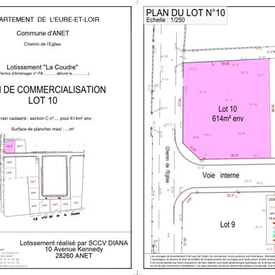 Terrain 614 m²