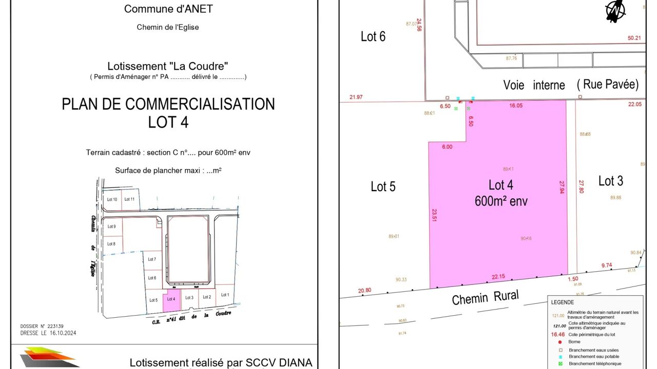 terrain  pièces 600 m2 à vendre à Anet (28260)