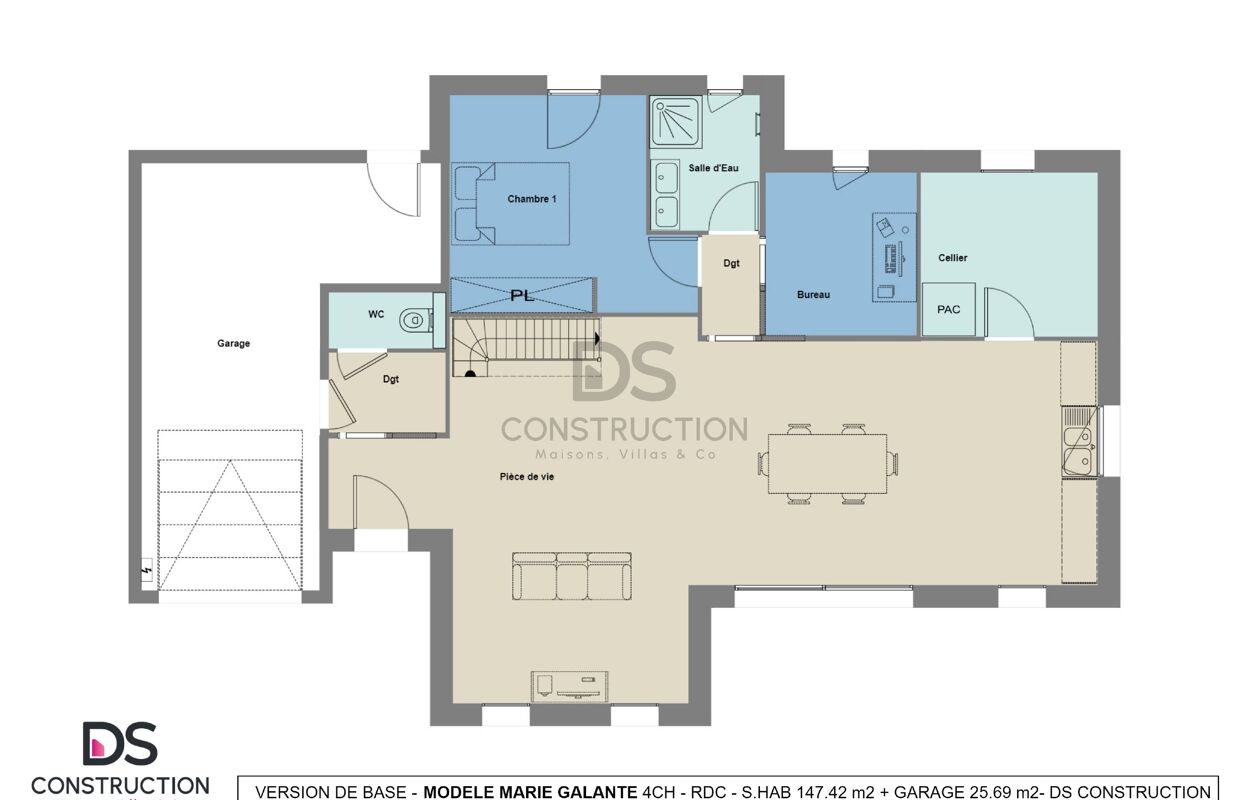 maison 147 m2 à construire à Ligugé (86240)