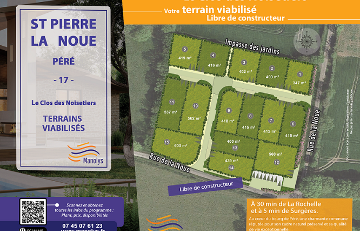 terrain  pièces 355 m2 à vendre à La Jarrie (17220)