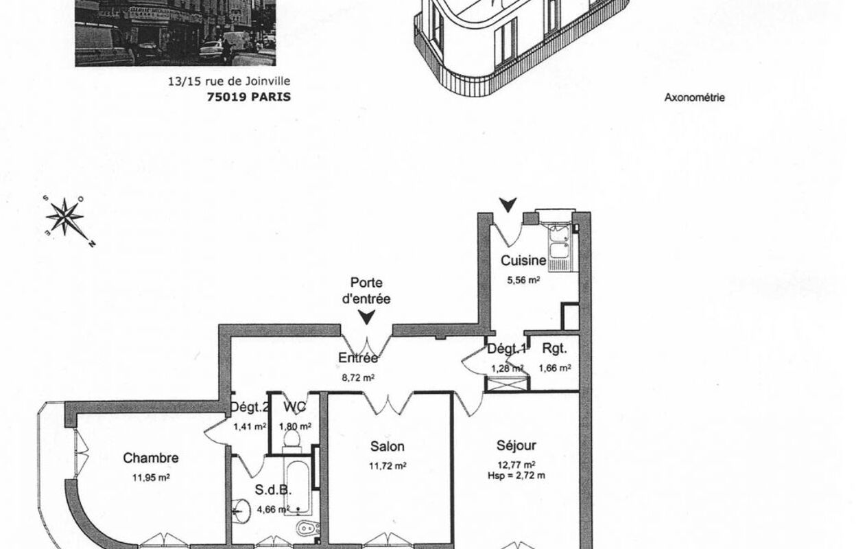 appartement 3 pièces 62 m2 à louer à Paris 19 (75019)